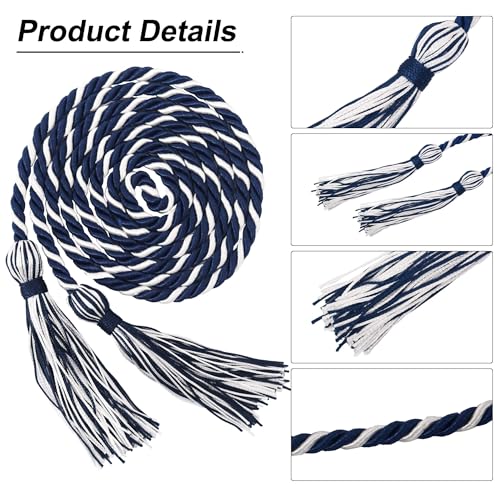 Image of GraduationMall Graduation Honor Cord 68 inch NavyWhite