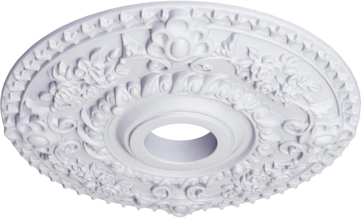 Ekena Millwork CM18RO 18-Inch OD x 3 1/2-Inch ID x 1 1/2-Inch P Rose Ceiling Medallion