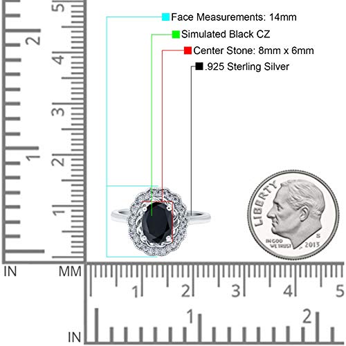 Blue Apple Co. Art Deco Wedding Bridal Engagement Promise Ring Oval Cut Solid Simulated Cubic Zirconia 925 Sterling Silver4