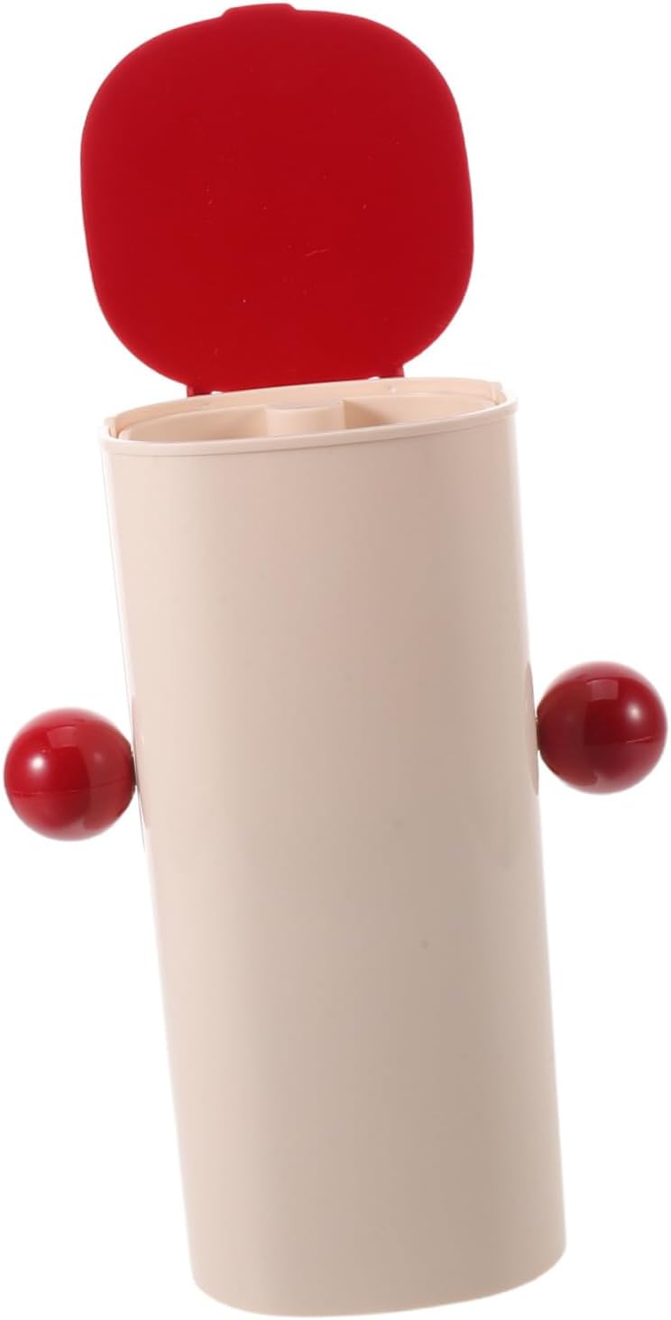 Covered Cosmetic Brush Holder with Lid for Desk and Bathroom