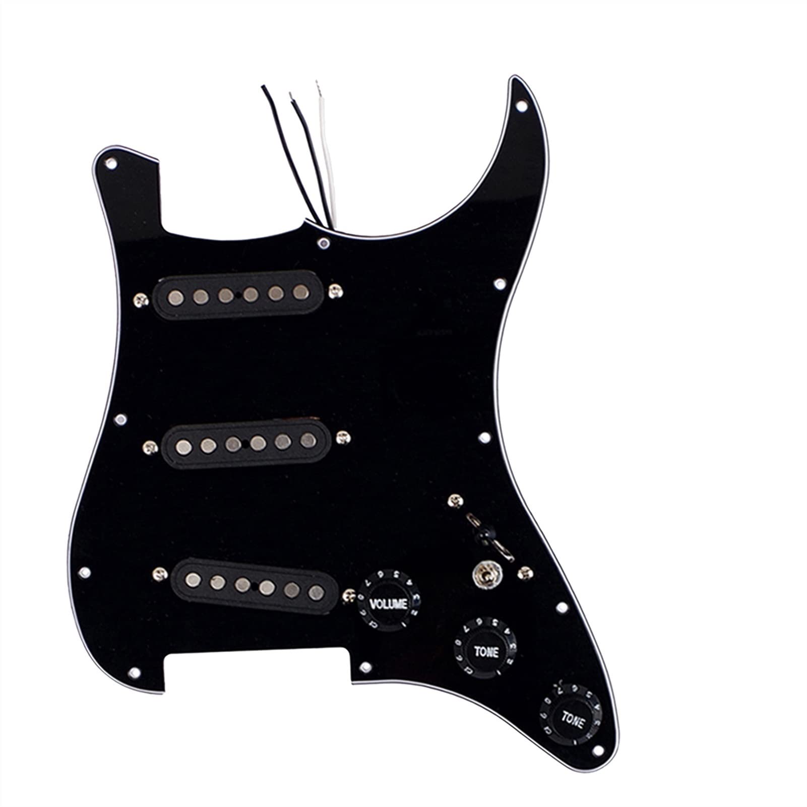 Schlagbrett Gitarre vorverdrahtet Single Coil Gitarre Pick -Guard -Pickups Alnico V Loaded Vordrückung 11 Loch SSS Schwarze Pickups Set