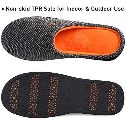 Vonmay Men's Two-Tone Slippers Slip On Memory Foam Comfy House Shoes Lightweight Indoor Outdoor, Dark Grey, Size 9-10 #TOP4