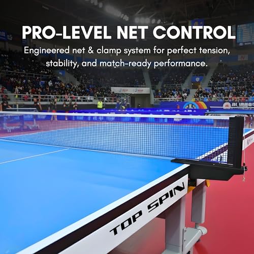 Image of Table Tennis Table, 25mm UV-Coated Top, TTFI Approved, Indoor Use, Smooth Bounce Surface for Home and Clubs, TOP Spin