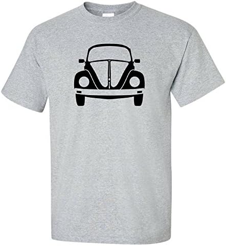 Vdubster Graphic Tees - Classic VW Beetle Front T-Shirt - Custom Volkswagen Artwork Printed Shirt (Small)