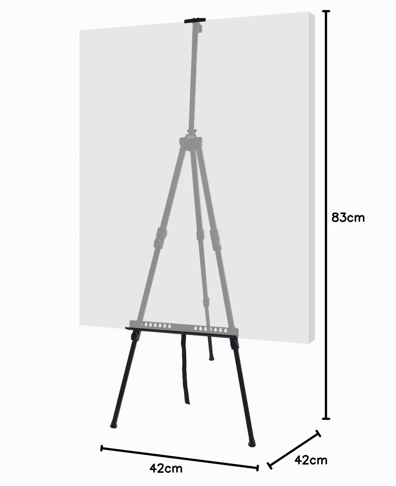 DOBO Treppiede per Tableau Matrimonio cavalletto Dipinto Tela Disegno Pittore Pittura, nero