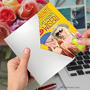 Nobleworks funny grandparents day paper card with 5 x 7 inch with envelope 1 card grandparents are like parents c7628grg  urban country home decor