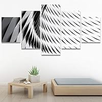 SIGNWIN 5 Panel Canvas Wall Art Abstract Architecture Modern Artwork for Home Decorations Ready to Hang - 60