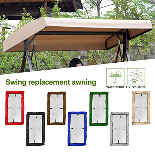 Swing Top Cover Replacement Porch Swing Canopy Waterproof Sun Shade Awning Cover Universal Canopy For Garden Traditional 3 Person Swing (Color : Brown, Size : 84X48X9Inch) #TOP1
