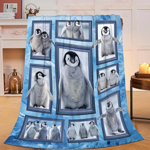 Penguin Blanket Penguin Throw Blanket Gifts for Girls Women Kids Boys Adults Men Super Soft Cozy Plush Fluffy Fuzzy Fleece Blanket Home Decor 40''X50''