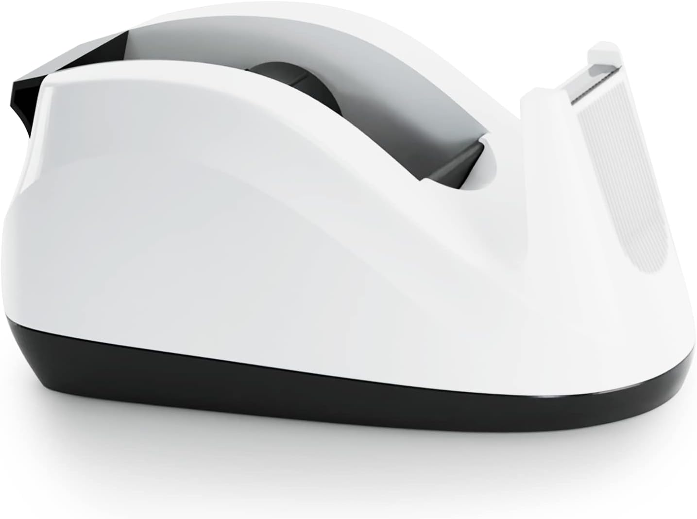 Heavy Base Nonskid Desk Tape Dispenser One-Hand Dispensing, White, 4 Pack