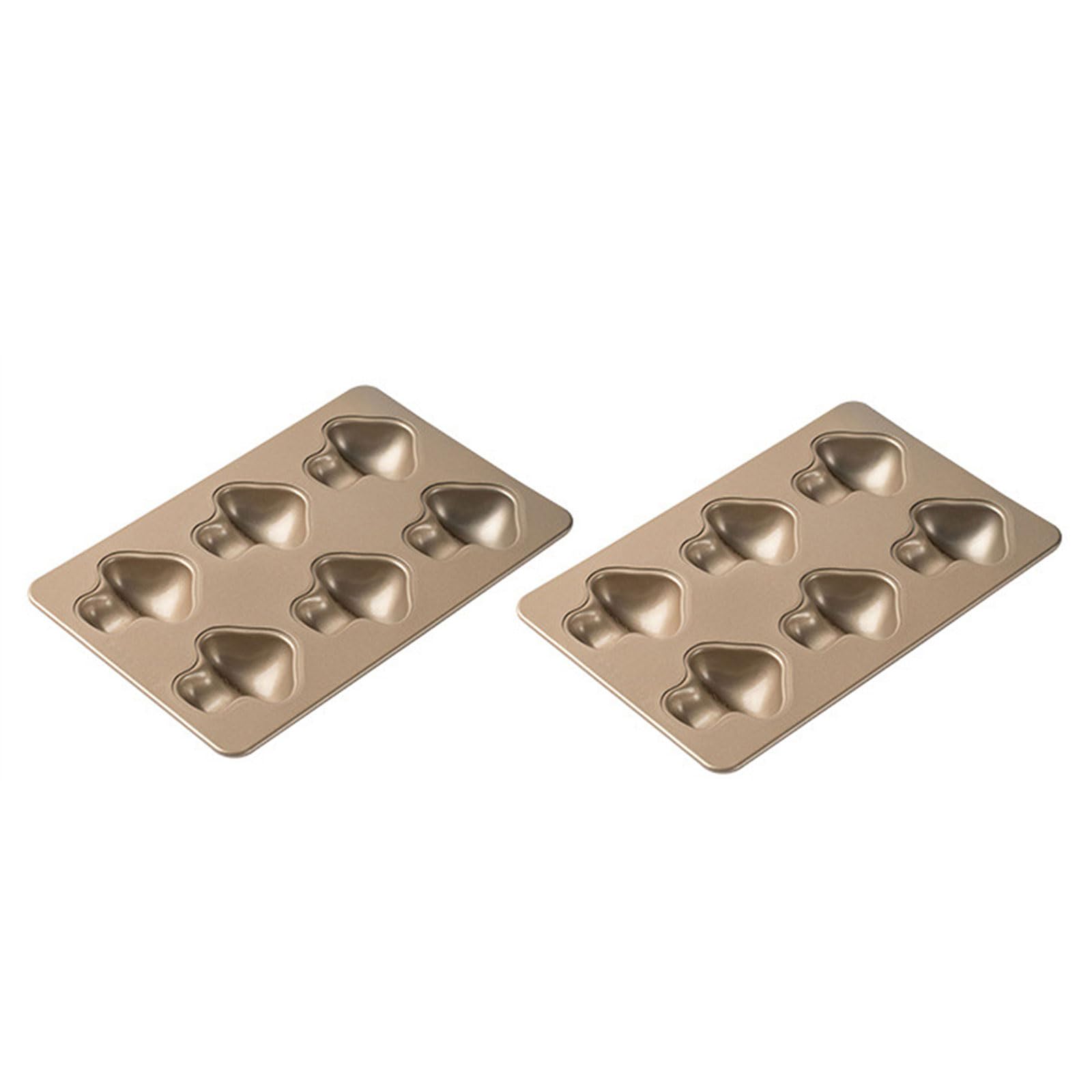 Ljmyy Of 2 Carbon Steel Muffins Pans 6 Cavity Nonstick Baking Molds for Cakes Chocolate Oven Safe Dessert Bakewares Carbon Steel Bakewares