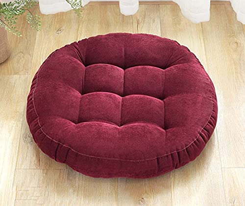 BODHIS Cojín de Asiento Premium de 10 cm de Grosor para Comedor, Oficina, Sala de Estar, Cojines Suaves Redondos o Cuadrados para sillas de jardín, Cojines de algodón (B Rojo)