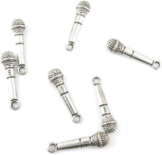 120 Pieces Jewelry Making Charms Retro Silver Tone for Necklace Pendant Bracelet Findings Vintage Bijoux Breloques Bulk 14518 Mike Microphone