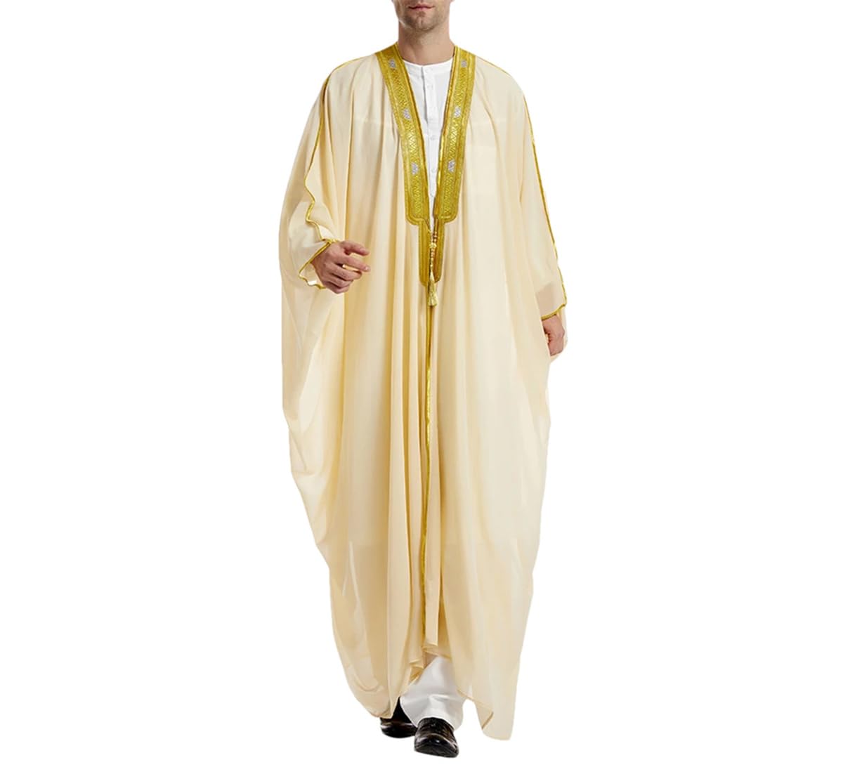 Abaya per Musulmani,Uomo Tradizionale Eid Abito Arabo Abito Musulmano Kimono Islam Dubai Abaya Saudita Abaya Caftano Ramadan Jubba Thobe