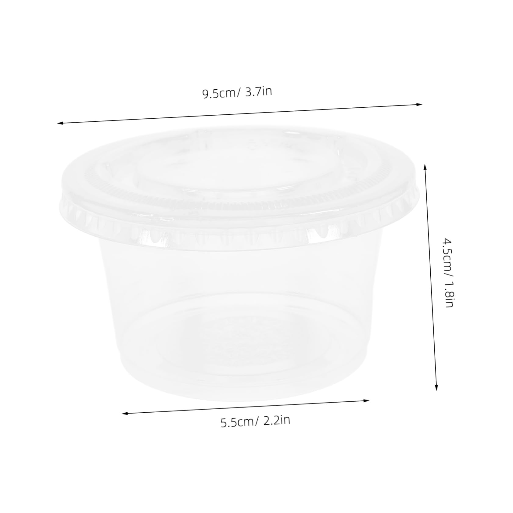 NAMOARLY Fruit Cups Lids 50pcs Plastic Portion Cups Condiment Sauce Containers Souffle Versatile for Desserts and Snacks