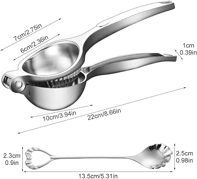 Manual Lemon Squeezer, Stainless Steel Engineered Hand Lemon Juicer, Safe Quick and Effective Juicing, Easy to Clean, Press Hand Lime Citrus Fruit Juicers