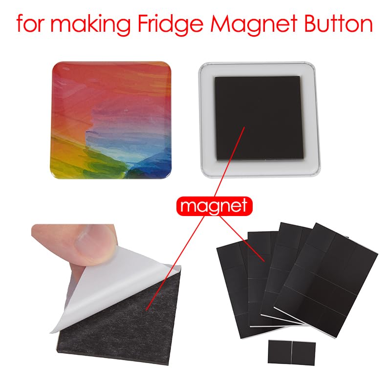 Lot de 100 aimants carrés 50x50mm, Badge réfrigérateur, pièces fabrication à faire soi-même,Fournitures Badge