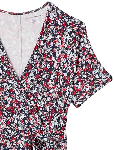 Image of Amazon Essentials Women's Short Sleeve Faux-Wrap V Neck Dress