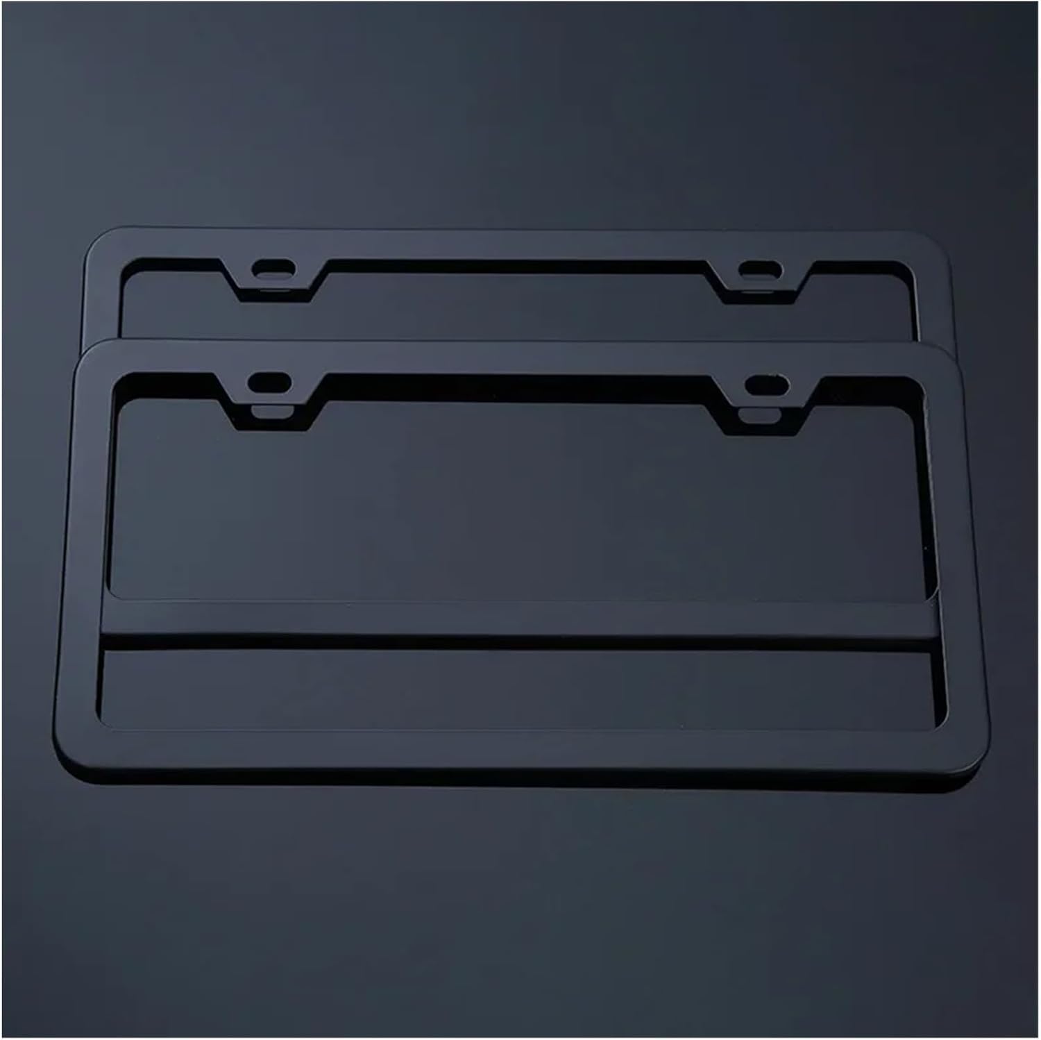 Premium 2PCS Motorcycle License Plate Frame Aluminum Alloy Plate Frame Personalized Modification of Bike License Plate Frame Front Rear Bumper License Plate Mount(Black 2PCS)