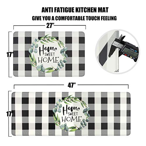Famibay Buffalo Plaid Farmhouse Kitchen Rugs And Mats Anti Fatigue Pvc Memory Foam Kitchen Floor Mat Non Slip Waterproof Wipe Clean Kitchen Carpet Runner Rugs For Kitchen Sink Laundry thumb #1