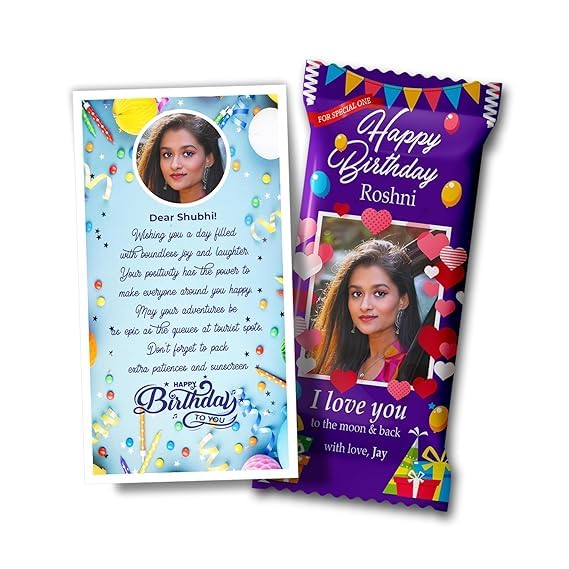 Chocolates Large Bar Personalized Gifts Customized with Name Photo Print Message (1, Mini)