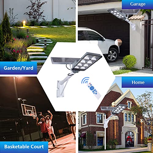 Susvqlxg Solar Street Flood Lights Outdoor, 6500K Motion Sensor Commercial Parking Lot Dusk To Dawn Ip65 Security Light For Driveway Stadium Garden Basketball Court #TOP7