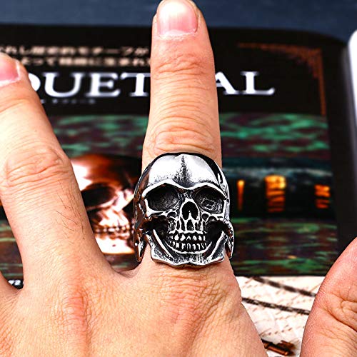 Image of Genuine Stainless Steel Ring Jewelry for Men Fashion Punk Biker Skull Rings