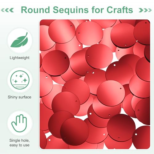Lentejuelas redondas rojas para arreglar ropa y decorar complementos sin pegar pack 8mm 3