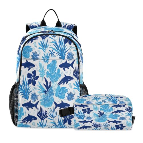 Sac à dos bleu dauphin et requin pour le voyage des enfants