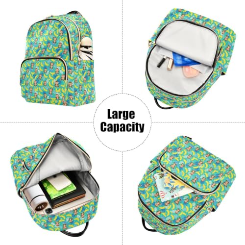 Mochila de plátano con estampado llamativo de gran capacidad casual 5
