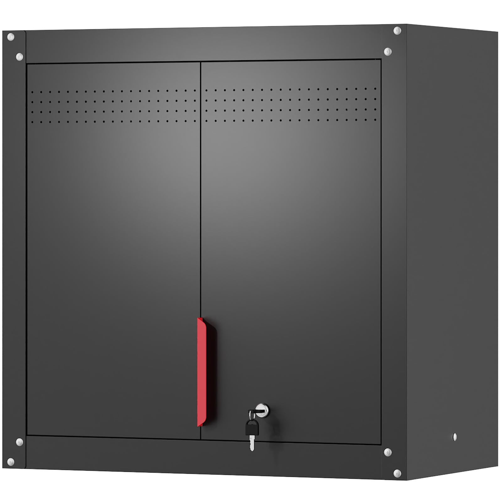 Eltean Metal Wall Cabinet,Wall Mounted Garage Storage Cabinet with Lock and Handle,Garage Wall Cabinet with Adjustable Shelves for Garages, Storage