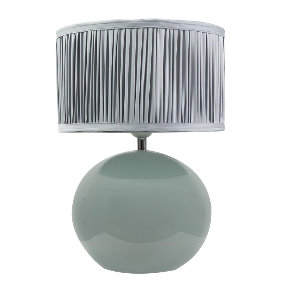 Valuelights Unisex Baby Blue Bosco Eucalyptus Ceramic Table Lamp With Ruched Pleated Lamp Shade And Led Bulb In Infant
