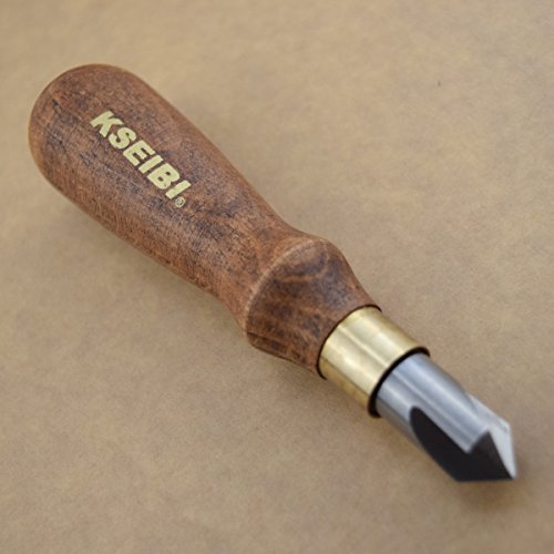 KSEIBI Precision Hand Countersink & debarring Tool with Beautiful Curly Beech-Wood Handle and Solid Brass ferrules Hand Reamer. - Thumbnail 6