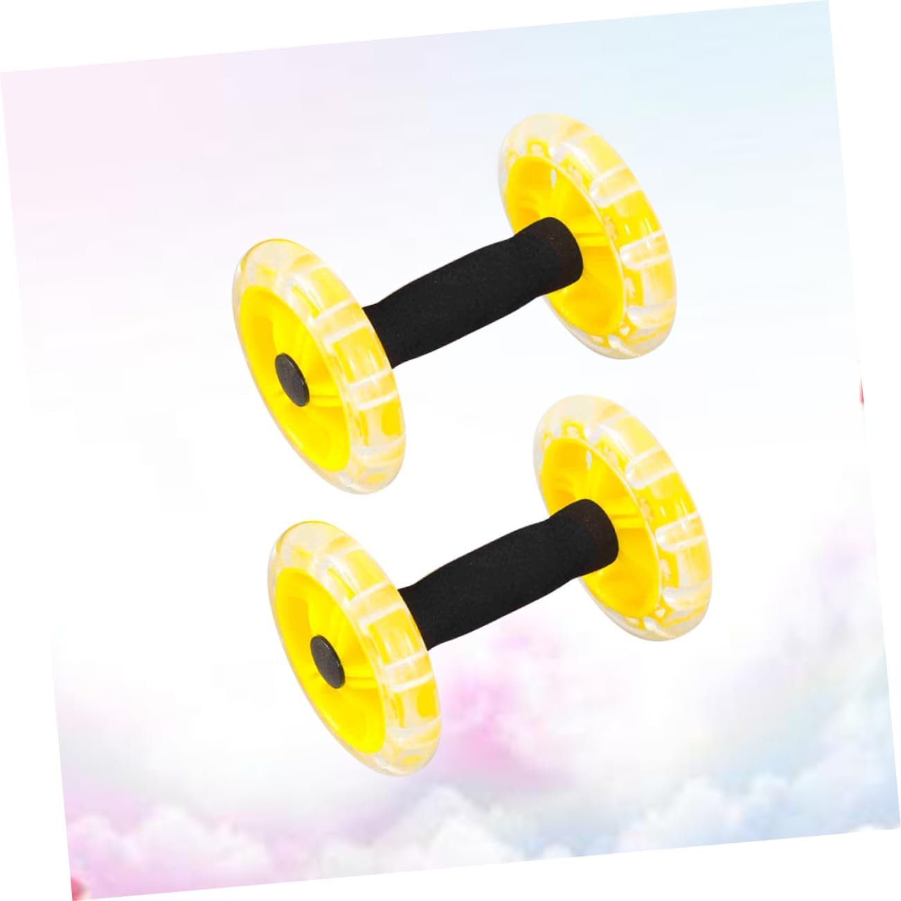 Fitness Roller for Abdominal Strength Durable Dual Wheel Tummy Shaping Device for Men and Women Lightweight and Portable Yellow