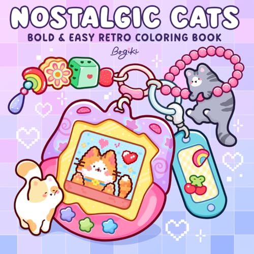 Nostalgic Cats: Bold & Easy Retro Coloring Book for Adults & Teens with Adorable Cats and Cozy Nostalgic Scenes for Relaxation image 2