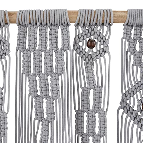 Macramé de coton gris Deco 79 grand format tissage premium de haute qualité