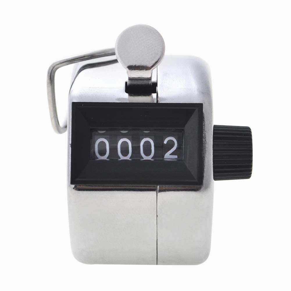 GOGO Clicker Counter, Metal Handheld Tally Counter, 4 Digit Pitch Counter for Golf, Coaching, Knitting, Lap, Fishing