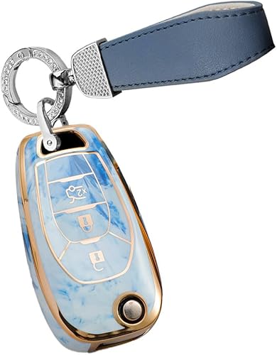 HIBEYO Funda para llavero Chevrolet de TPU con tapa para Chevrolet Cruze Cross Aveo Malibu Onix Cobalt Captiva Spark Smart Remote Auto Key