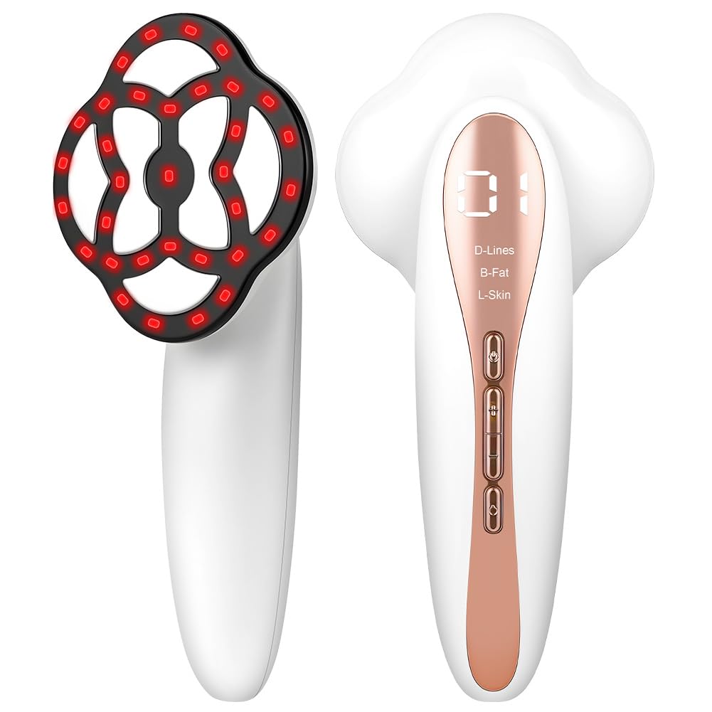 Aolso 3 en 1 Masajeador De Grasa, Masajeador Anticelulitico Reductor, Masajeador Corporal Eléctrico EMS con 6 Cabezales de Masaje, 3 Modos para Cintura, Abdomen, Brazos, Glúteos y Piernas