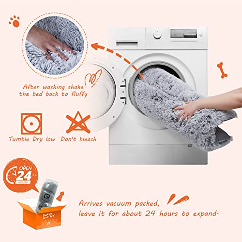 Eheyciga Fluffy Dog Crate Pad, Plush Faux Fur Dog Bed For Large Dogs, Calming Anti Anxiety Large Dog Bed For Crate, Washable Soft Warm Dog Crate Mat With Non-Slip Bottom #TOP4