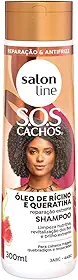 Salon Line, Shampoo, SOS Cachos, Óleo de Rícino e Queratina, Vegano - Para Cabelos Cacheados e Crespos, 300ml