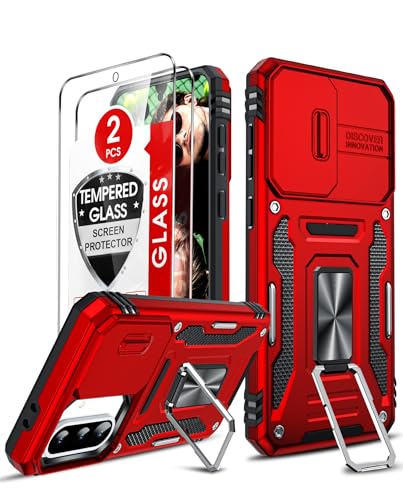 LeYi Coque pour Samsung Galaxy A56 / A36 5G Antichoc avec Protection Caméra Coulissante, 2*Verre Trempé, Étui de PC Dur et TPU Silicone Militaire Anti-Rayures Coque...