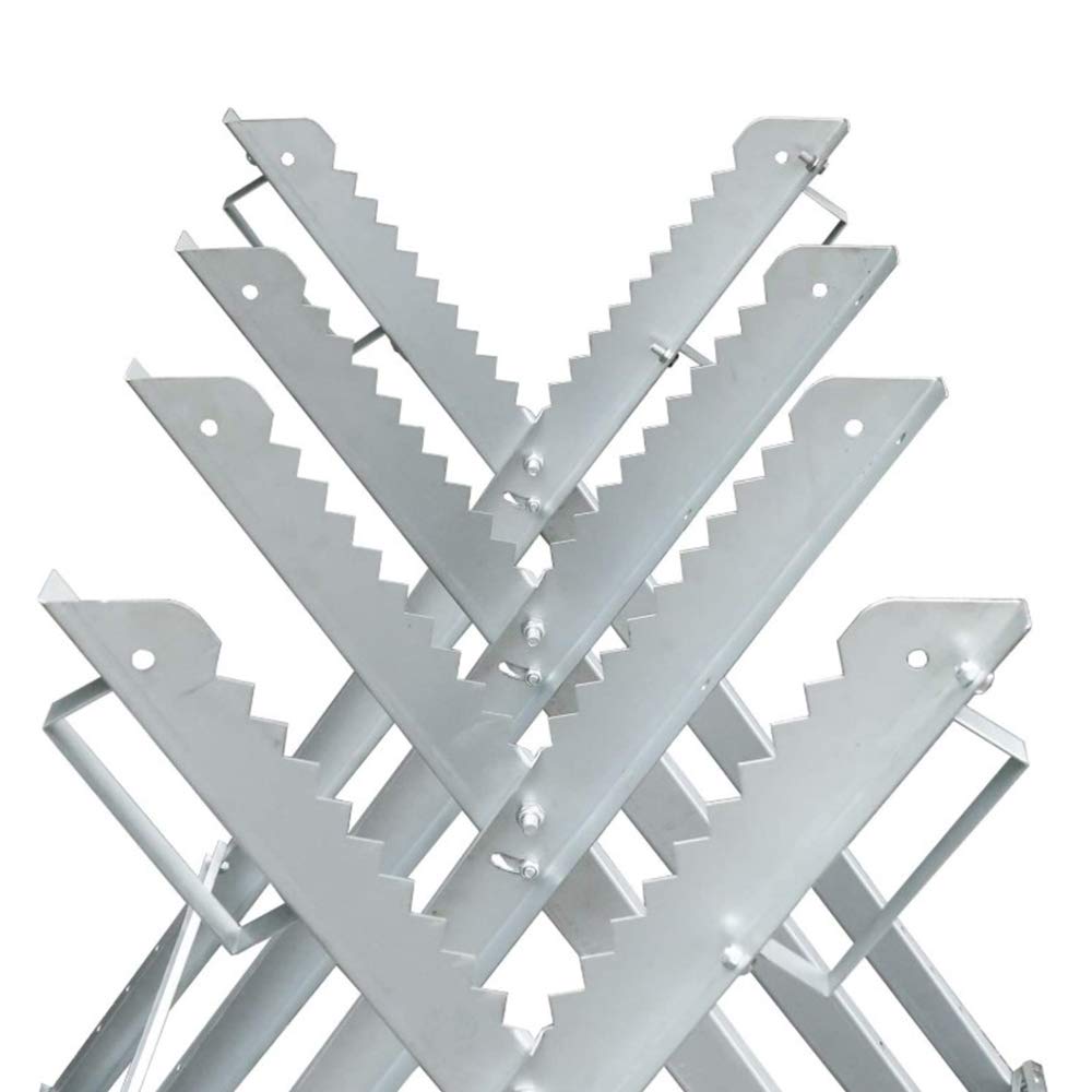 Caballete de Acero Plegable Para Sierra y Cortar Leña - Soporte Para Troncos de Madera, Peso Máximo 150 kg, Metal Galvanizado (84*80*80cm, Cuatro Columnas)