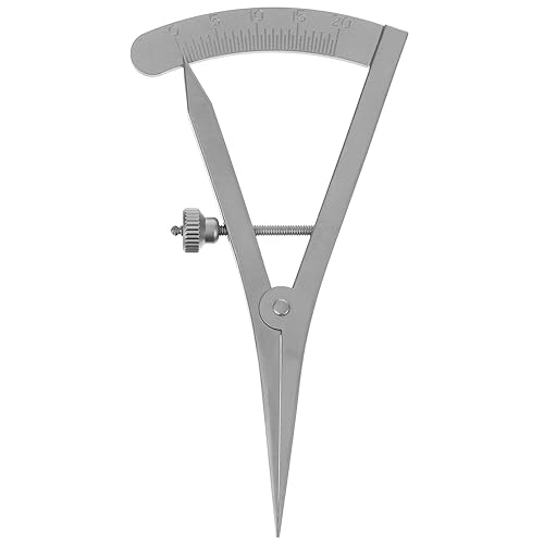 Baluue Calibrador de 0 a 0.787 in Ortodoncia Medidor Triángulo Ajustable Graduado Ojo Medición Instrumentos de Medición Dentista Laboratorio