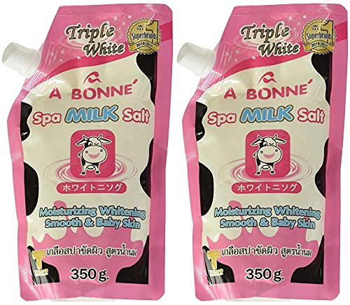 A Bonne Spa Milk Salt Moisturizes Whitens and Softens Skin 350g Set of 2