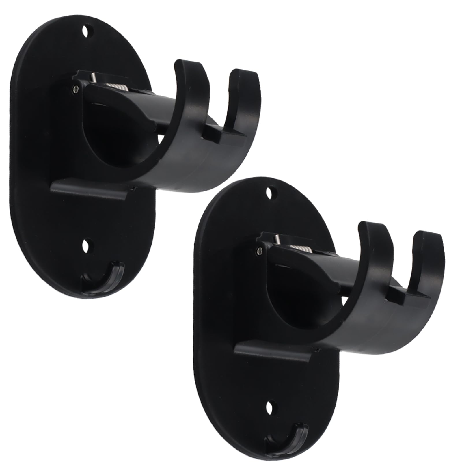 volumoon 2pcs Curtain Rod Brackets no Drill, self Adhesive Curtain Rod Bracket no Drill Drapery Hook Holder, Fixing Rod Holder, Towel Rod Hooks, Curtain Rod Bracket Holder, for Home Kitchen Bathroom