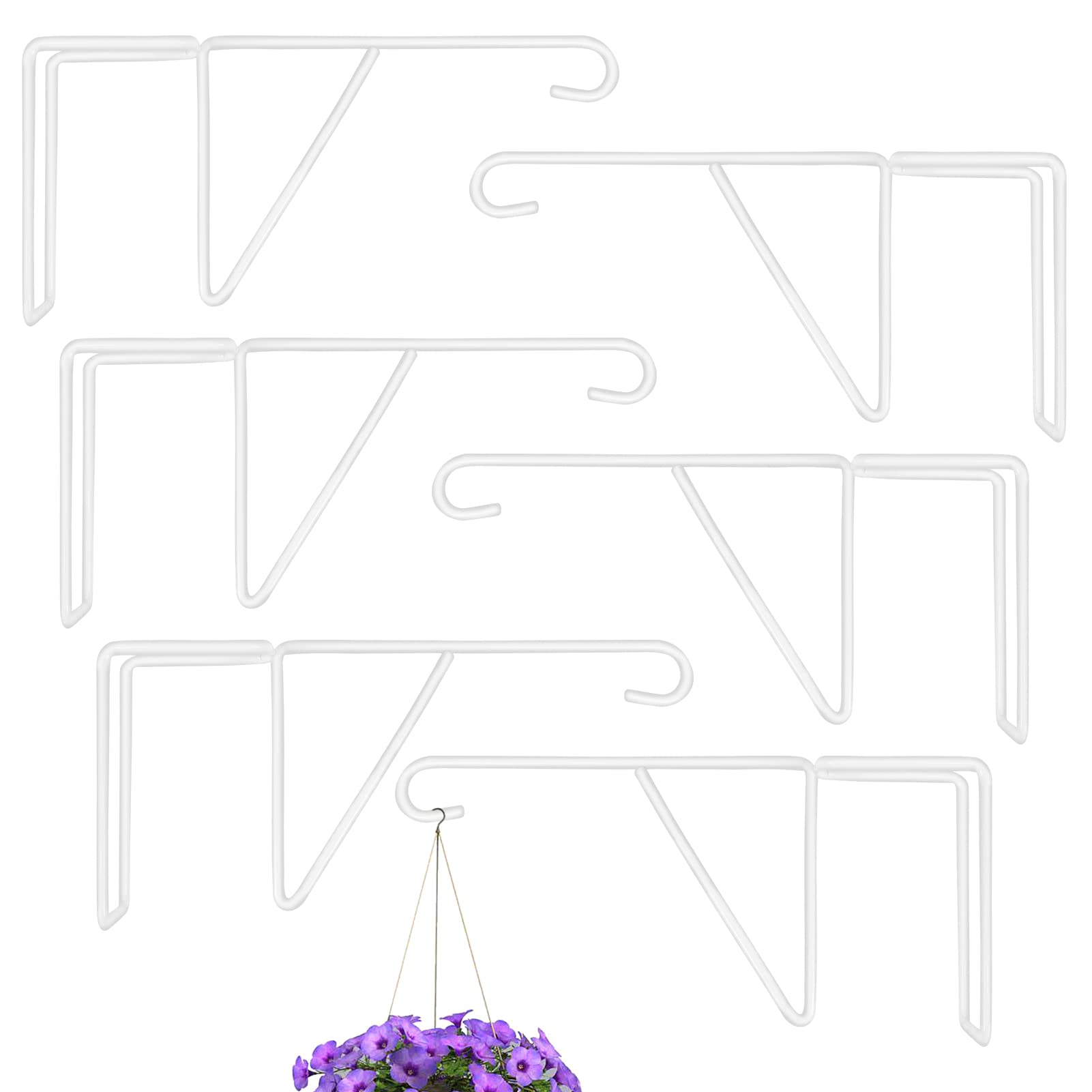 Vinyl-Zaunhaken, 2 Stück – 12,7x25,4 Cm, Weiß, Bis 11,3 Kg Belastbar, Für Blumenkörbe & Deko