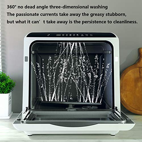 Tafelvaatwasser Compact met 6 couverts Rek Vrijstaande vaatwasser Installatievrij 360° en spray 75 Hoge temperatuur - Afbeelding 4