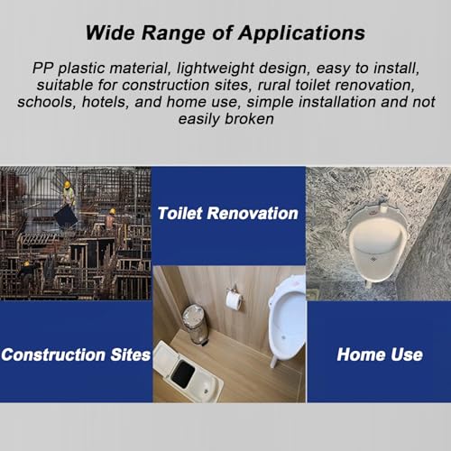 Orinal de plástico con manguera y válvula de descarga, orinales temporales para hombres montados en pared, PP, para obras de construcción, renovaciones de baños, escuelas y desagües de piso miniatura 5