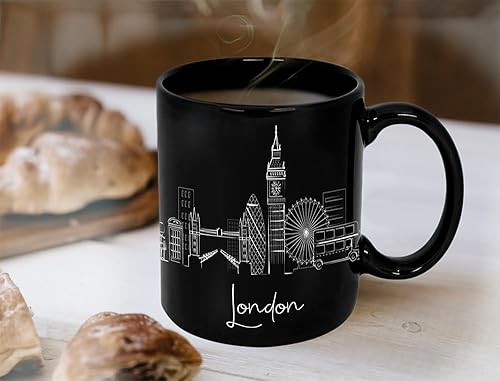 Miniatura 672 de Taza de cerámica Madrid Spain Skyline, taza blanca de recuerdo de Europa de 11 onzas, taza de café personalizada, regalo para cumpleaños, taza